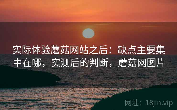 实际体验蘑菇网站之后:缺点主要集中在哪,实测后的判断,蘑菇网图片 第2张 实际体验蘑菇网站之后:缺点主要集中在哪,实测后的判断,蘑菇网图片 第2张
