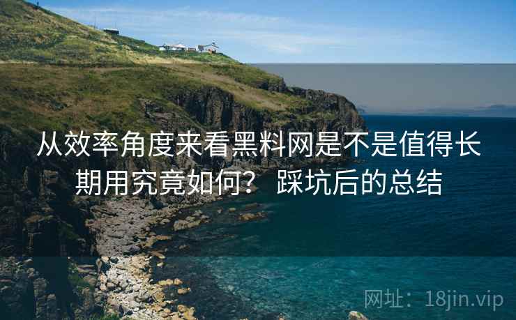 从效率角度来看黑料网是不是值得长期用究竟如何? 踩坑后的总结 第2张 从效率角度来看黑料网是不是值得长期用究竟如何? 踩坑后的总结 第2张