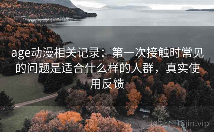 age动漫相关记录：第一次接触时常见的问题是适合什么样的人群，真实使用反馈